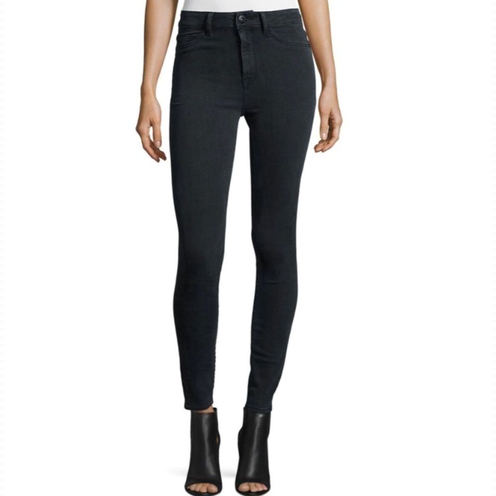 DL1961 - Premium Denim No. 1 Super Skinny High-Rise Ankle Jeans in Battle Black